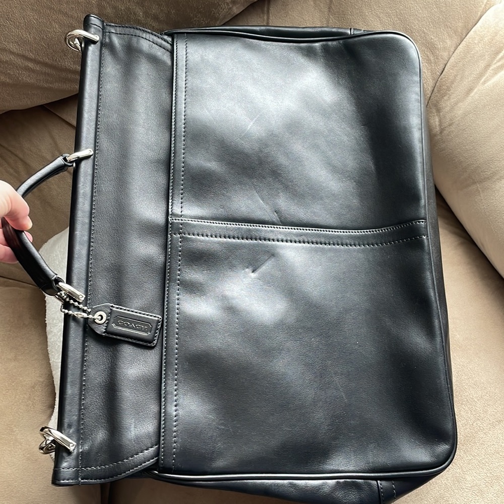 Leather briefcase with compartments - Picture 10 of 13